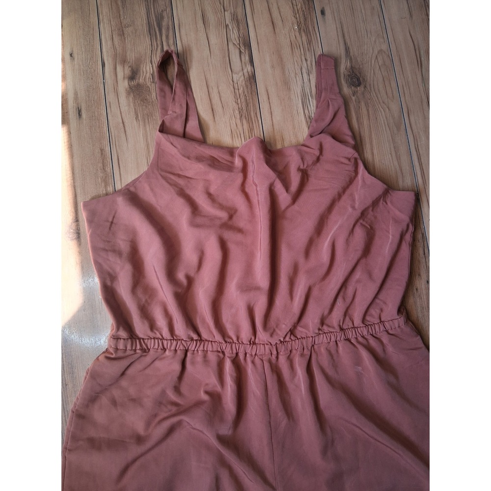 RW&CO Womens XXL Wide Leg Jumpsuit Terracotta Rust Elastic Waist Sleeveless - Picture 2 of 8